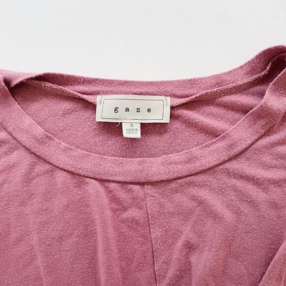 Gaze Short Sleeve Crop Twist Front Top Small - Picture 3 of 7